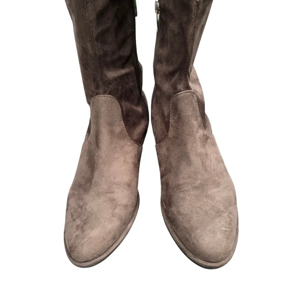 Marc Fisher Over The Knee Boots Taupe Faux Suede OTK Boots‎ Size 7.5